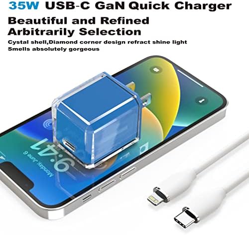 NV-pensamento USB C PD 3.0 35W Carregador de GaN rápido PPS carregador rápido para iPhone 14/14 Pro/14 Pro Max/13 Pro/13