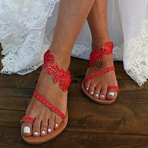 Mulheres sapatos planos sandálias de flores abertas de pé de verão causal ao ar livre estilo romano retro sapatos sandálias