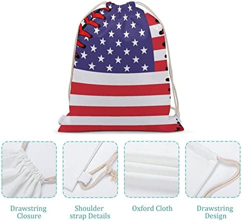 Baseball Softball Lace Drawstring Backpack Gym Sack String Bag Daypack para Shopping Sport Sport Yoga Beach