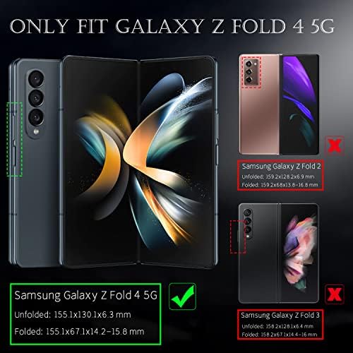 Donwell para Galaxy Z Fold 4 5g Case, Z Fold 4 Caixa Carteira para homens Mulheres, PU CHEATH MAGNETS FOLIO