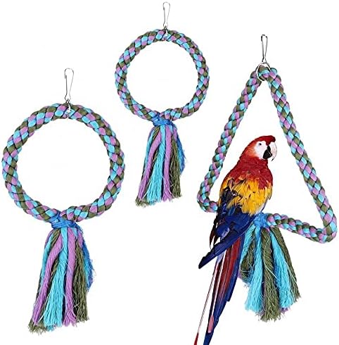 WZHSDKL Cotton Rup Bird Brinquedos para Parrot Ring Ring 2 Styles Cage Pol.