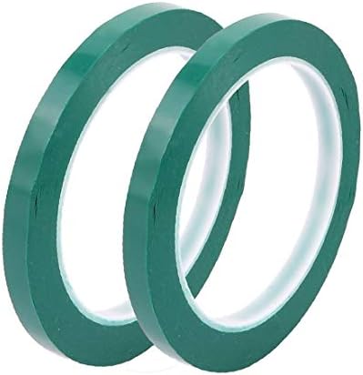 X-Dree 2pcs 8mmx66m Ferramenta de marcação PVC Isolamento elétrico Aviso de piso Tap Green (2pcs 8mmx66m Herramienta de Marco