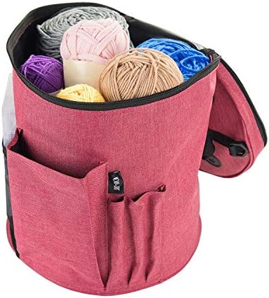Little World Yarn Storage Bag, tricô Organizer Tote para proteger fios e evitar acessórios de tricô emaranhado com