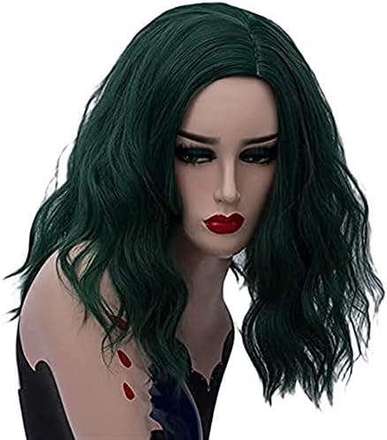 Peruca de substituição de cabelo xzgden, perucas para mulheres curtas curtas verdes de cosplay perucas ombre sintéticas paredes de peruca feminina central de cabelos