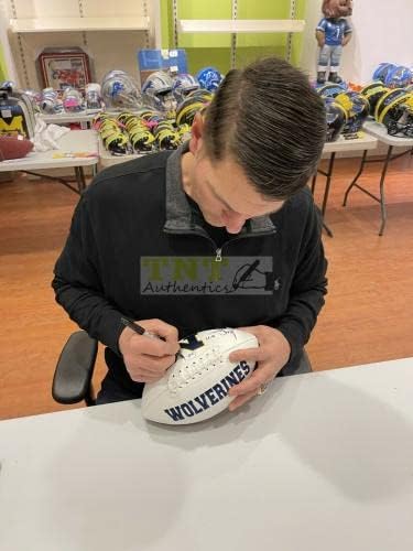 Jon Jansen contratou o Multi inscrito 97 campeões Michigan Wolverines futebol JSA CoA - Bolsas de futebol americanas autografadas