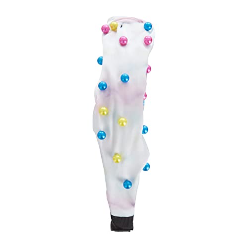 Cudlie Confetti 2 PC colorido de faixa de miçangas de neon para meninas, bandana grátis para crianças grátis, acessórios de cabelo fino e encaracolado, rosa/branco