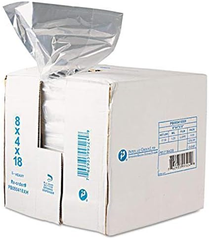 Grupo Inteplast PB080418R Obtenha Reddi Food & Poly Bag 8 x 4 x 18 8-Quart 0,68 mil Clear 1000/Carton