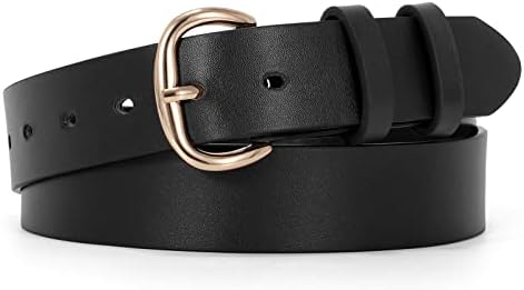 Jasgood Women Leather Belt para calça de jeans Buckle Gold Lady Lady Dress Vesti