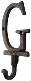 Decoração náutica artesanal letra de ferro fundido rústico Gancho de parede do alfabeto 6