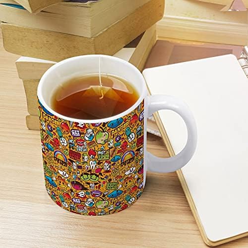 Design de desenho animado Trippy Creamic Coffee Canecas Cups de chá para cacau cappuccino