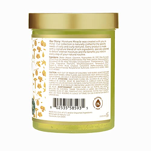 Africano Orgulho Meridura Milagre Olive & Tea Tree Oil Max Hold Styling Hair Gel, para bobinas naturais e cachos, 18 onças