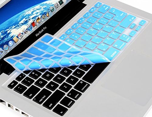 XSKN Hebraico Inglês Língua Blue Silicone Keyboard Capa de pele para 2015 e antes de 2015 lançaram o novo MacBook Air 13 e o novo MacBook Pro 13 15 17 polegadas - US / European ISO Common teclado