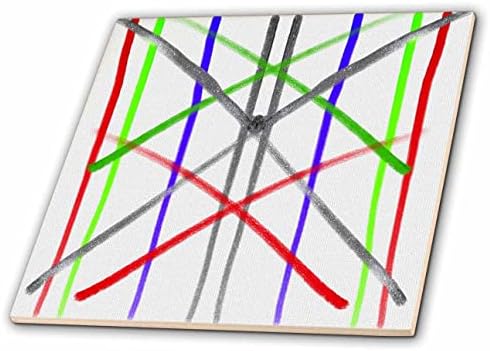 Imagem de 3drose de verde vermelho e roxo Cross Cross Lines Pintura - azulejos
