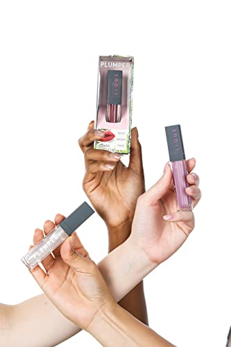 Lique Cosmetics Shimmer Lip Plumper, infundido com óleo de hortelã -pimenta e vitamina E para nutrir, lábios aprimorados, alto brilho,