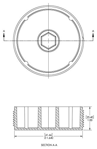 CAPLUGS 99395393 Plugue rosqueado de plástico para acessórios hidráulicos de ring O-ring de rosto plano. PDH-2-12, PE-HD, para conectar o tamanho do tópico 2-12 , vermelho