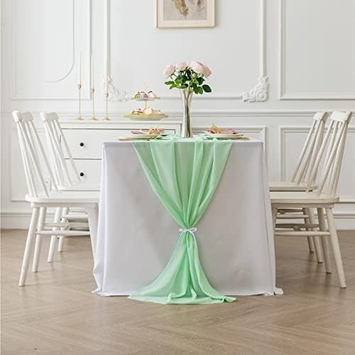 Ailiti 2pack Chiffon Table Runner, Runner de mesa de casamento, corredor de mesa de gaze de 29x120 polegadas, decoração