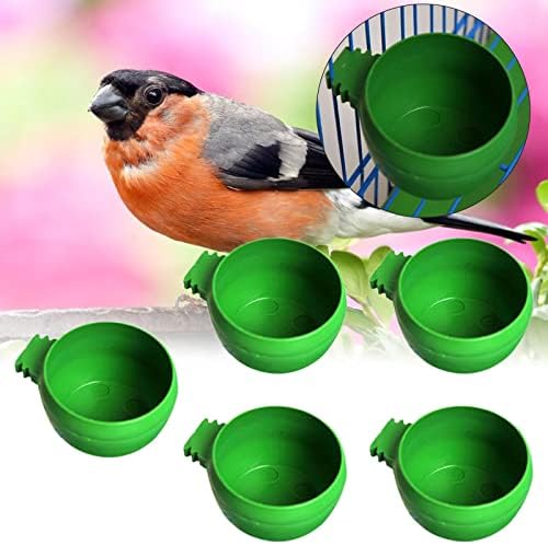 MilageTo 5pack alimentador, gaiola pendurando pequenos copos de prato redondos de alimentação de alimentação para pássaros periquitos
