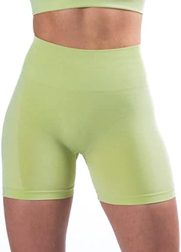 Miashui shorts de ioga feminina feminina shorts femininos algodão de altura de altura de cintura plissada shorts ativos esportes de