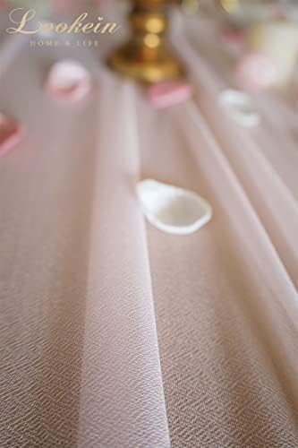 LOOKEIN 10 pés blush chiffon mesa corredor de mesa de casamento de 29x120 polegadas decorações rústicas de casamento