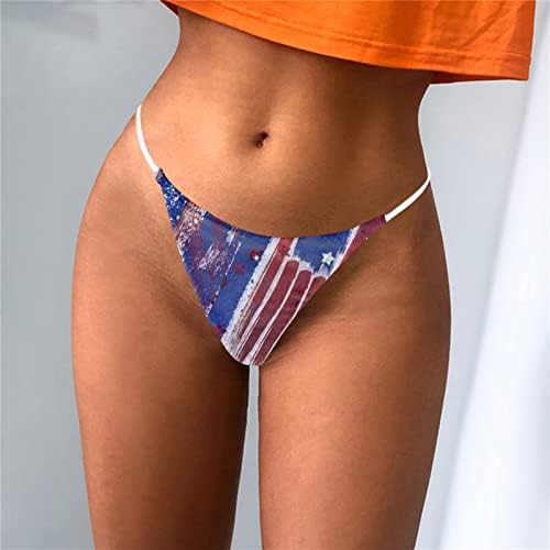 4 de julho, tangas de bandeira dos EUA para mulheres travessuras por sexo/jogo tiras esticadas t-back subwear