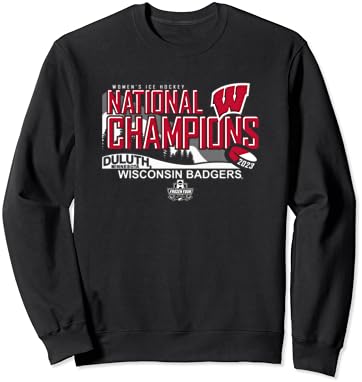 Wisconsin Badgers campeões nacionais campeões femininos de hóquei 2023 Sweatshirt preto
