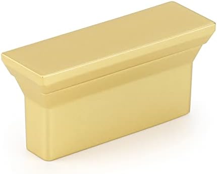 Homdiy 10 pacote de gabinete de ouro escovados botões de armário de latão maçanetas de gaveta, botões de cozinha retângulo botões de ouro para gaveta de gaveta maçaneta da porta do banheiro