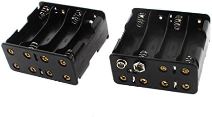 Aexit plástico carregadores de bateria dupla 8 x 1,5V AA Câmera de caixa de armazenamento da caixa da caixa de bateria AA 2pcs preto