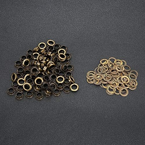 FDIT 100pcs 8mm rebites ocos de bronze couro feito à mão através de ilhós para artesanato feito à mão DIY Sapatos de roupas