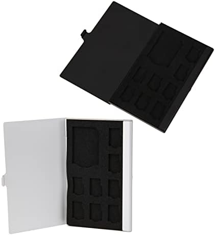 Caixa de armazenamento do cartão de memória do cartão SD Caixa de armazenamento Monocamada de prata alumínio 1SD+ 8tf Micro