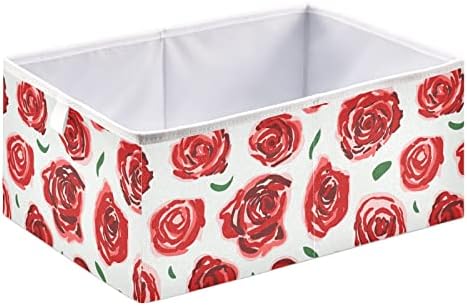 Cestas de armazenamento de rosas vermelhas de cataku grandes cestas de armazenamento retangulares para organizar o organizador de