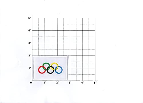 Primeiro qualquer coisa, bandeira olímpica Patch de ferro pequeno em bordados para o chapéu camisa de camisa Roupas de mochilas jeans Tamanho de cerca de 2x3 polegadas a55