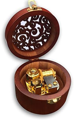 Binkegg Play [História de amor] Caixa de música circular de madeira com movimento musical Sankyo
