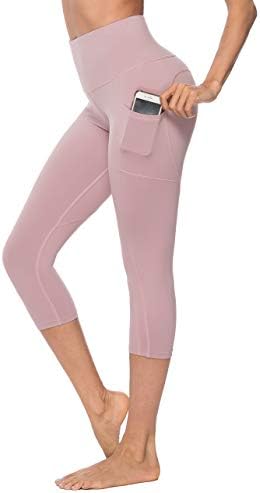 Calças de ioga feminina de ovesport com bolsos Alta cintura Treino ativo leggings para executar o esportes academia de