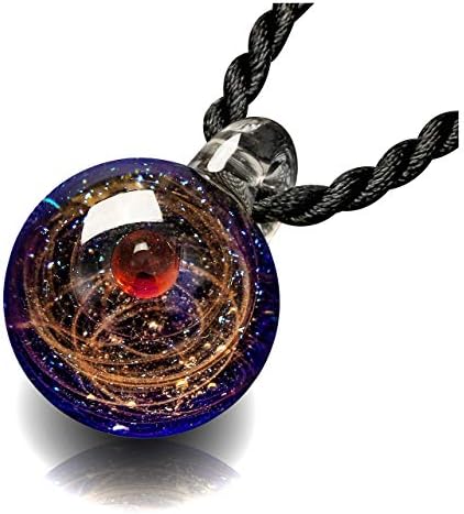 Jovivi Design exclusivo Glass Universe Ball Colar Galaxy Planet Pingente Nebula Ribbon Vortex Cosmos Series