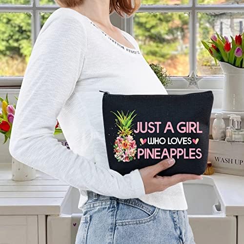 LEVLO Funny Funny Pineapple Bag Cosmetic Fruit Amante Presente Apenas uma garota que adora maquiagem de maquiagem de maquiagem bolsa
