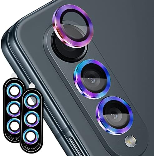 Tiuyao [3+3] Protetor de lente da câmera para Samsung Galaxy Z Fold 4, Lente de Lens de Lens de Alumínio de Liga de Alumínio de Vidro temperado Faixa de anel de liga de alumínio para Samsung Galaxy Z Fold 4