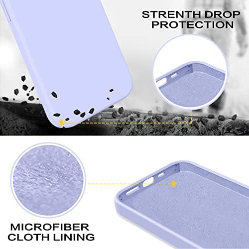 Veningo iPhone 14 Pro Max Case, Slim Fit Silicone Liquid Silf Soft Borracha Microfiber leve à prova de choque anti-arranhão Tampa de