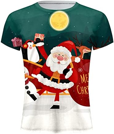 Camisas de Natal de Wybaxz para homens homens outono de inverno casual manga curta de Natal 3d tamis de moda impressa Top Blouse Top