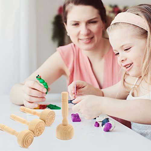 Brinquedos de madeira brinquedos de madeira brinquedos de madeira brinquedos de madeira model argila 4pcs argila moldes de carimbo