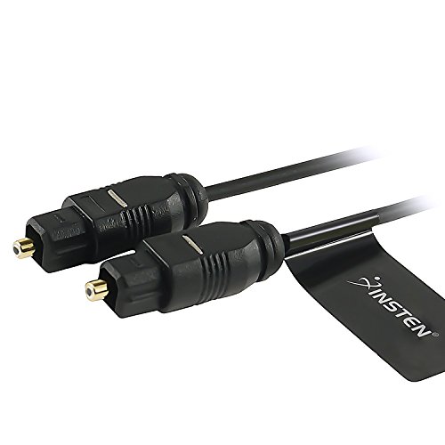 Insten 12 pés / 3,7 m Digital Optical Audio Toslink Cable Compatível com Cartões de áudio Pro / Minidisk Players and Recorders / Xbox 360 / Xbox One / Sony PS4 / PlayStation 4 / PS3