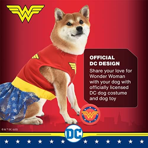 DC Comics Wonder Woman Dog Costume Medium | Melhor fantasia de Halloween da Mulher Maravilha de DC para cães médios