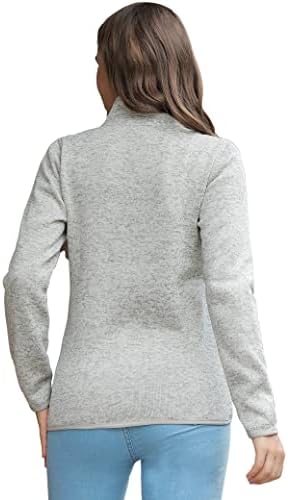 Cozziplus Women Zip Up Sweater Jacket com interior de lã, jaqueta de lã quente com bolsos