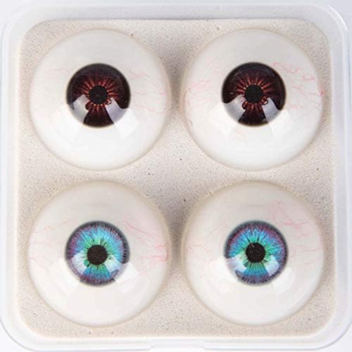 2Pairs of Silicone Tpe Dolls Olhos com tiro no sangue, 32 mm meio redondo de boneca acrílica urso resina de resina ocular
