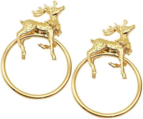Doitool Santa Ornamento 2pcs Gold Deer Napkin Rings Elk Rings de guardana