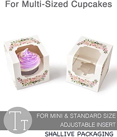 Caixas de cupcakes de dia de dia de mãe floral rosa