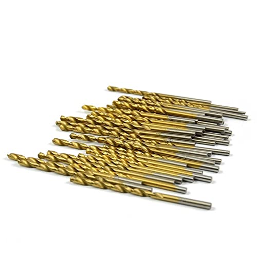 Twist Drill Bit Set Coated 1,0mm-4,0mm Bit Bits Definir ferramentas de perfuração de energia de aço alta para madeira 50pcs)