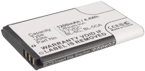 Scanner de código de barras Synergy Digital, compatível com o scanner Wintec WBT-202 de código de barras, ultra alta capacidade, substituição para a bateria Nokia BL-5C