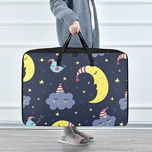 N/ A Bolsa de armazenamento de grande capacidade de grande capacidade - Cartoon Animal Quilt Roupas Organizador Decoração com zíper colapsível movendo bolsa