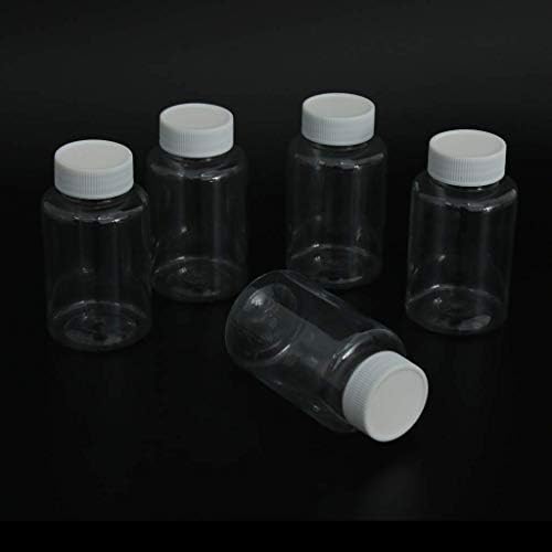 5pcs graduados em garrafas de reagente amostras de laboratório garrafas de boca larga recipientes de potes estéreis garrafas rosqueadas