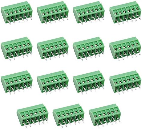 Augnimor 15pcs g/kf128 6 pino 2,54mm Pitch PCB parafuso Terminal Block Connector 150V 6A PCB MONTAGEM CONSECTOR DO